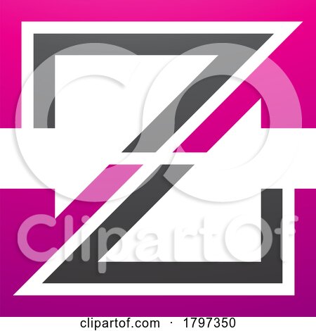 Magenta and Black Striped Shaped Letter Z Icon by cidepix