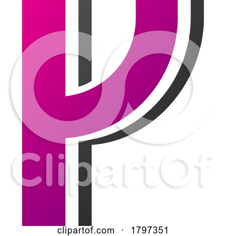 Magenta and Black Striped Shaped Letter Y Icon by cidepix