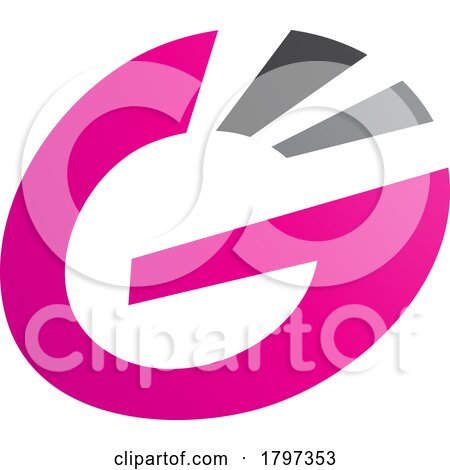 Magenta and Black Striped Oval Letter G Icon by cidepix