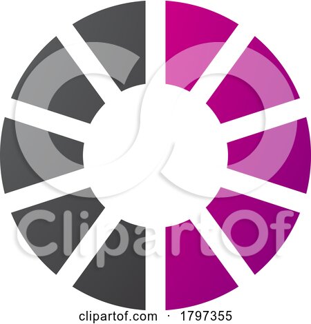 Magenta and Black Striped Letter O Icon by cidepix