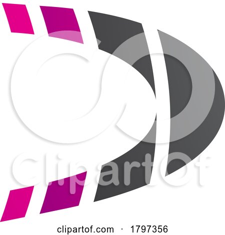 Magenta and Black Striped Letter D Icon by cidepix
