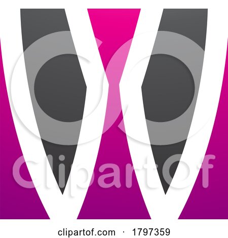 Magenta and Black Square Shaped Letter W Icon by cidepix