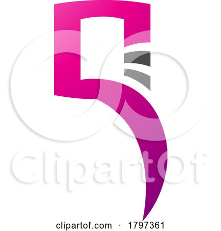 Magenta and Black Square Shaped Letter Q Icon by cidepix