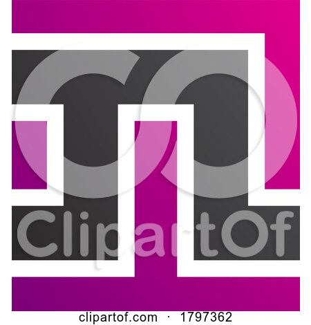 Magenta and Black Square Shaped Letter N Icon by cidepix