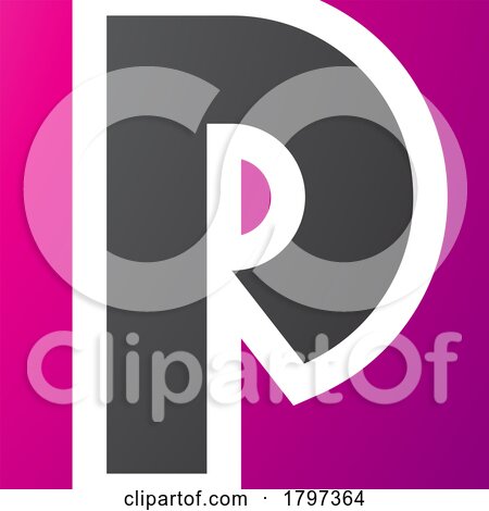 Magenta and Black Square Letter P Icon by cidepix