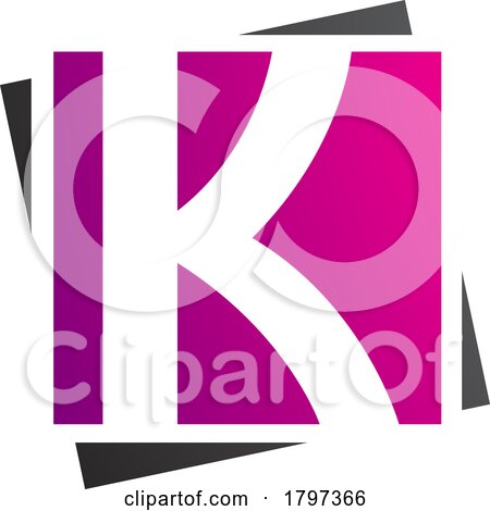 Magenta and Black Square Letter K Icon by cidepix