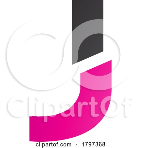 Magenta and Black Split Shaped Letter J Icon by cidepix