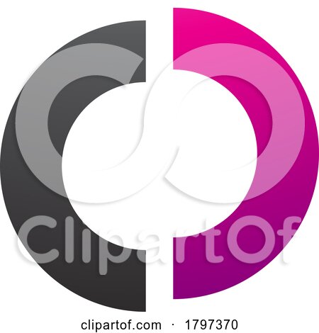 Magenta and Black Split Shaped Letter O Icon by cidepix