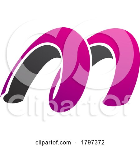 Magenta and Black Spring Shaped Letter M Icon by cidepix