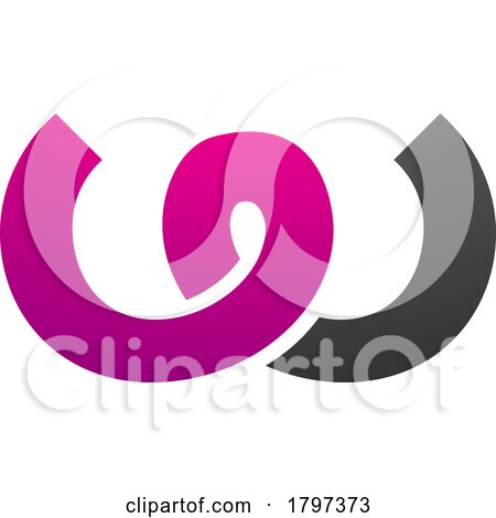Magenta and Black Spring Shaped Letter W Icon by cidepix