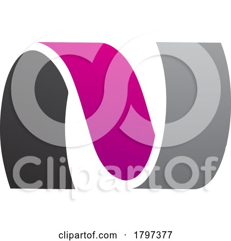 Magenta and Black Wavy Shaped Letter N Icon by cidepix