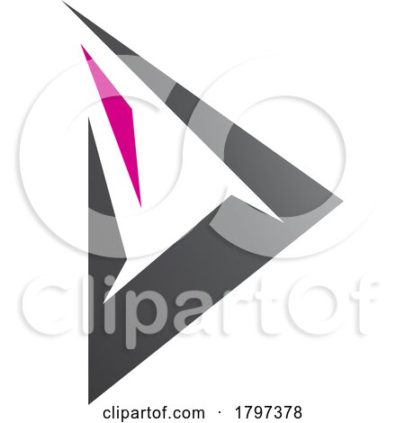 Magenta and Black Spiky Triangular Letter D Icon by cidepix