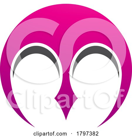 Magenta and Black Round Letter M Icon with Pointy Tips by cidepix