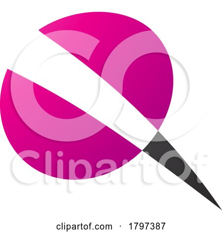 Magenta and Black Screw Shaped Letter Q Icon by cidepix