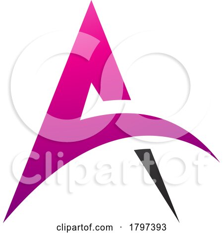 Magenta and Black Spiky Arch Shaped Letter a Icon by cidepix