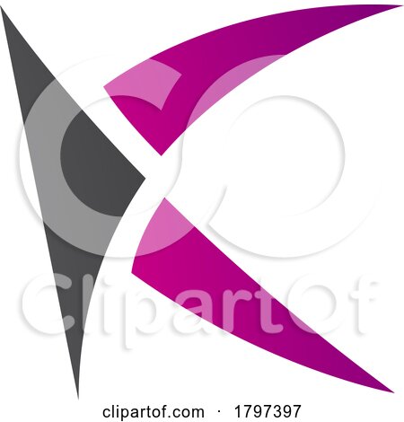 Magenta and Black Spiky Letter K Icon by cidepix