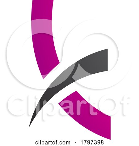 Magenta and Black Spiky Lowercase Letter K Icon by cidepix
