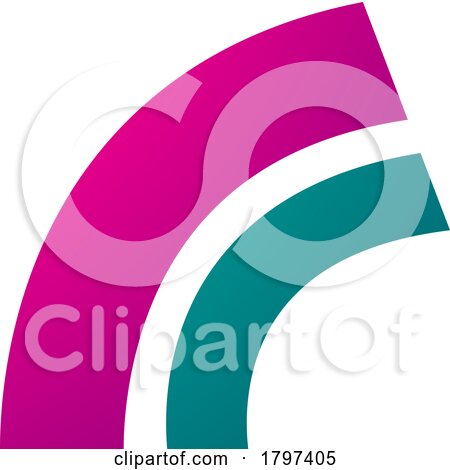 Magenta and Green Arc Shaped Letter R Icon by cidepix