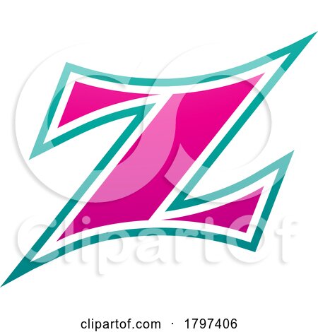 Magenta and Green Arc Shaped Letter Z Icon by cidepix