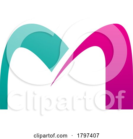 Magenta and Green Arch Shaped Letter M Icon by cidepix