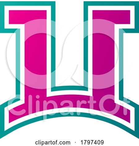Magenta and Green Arch Shaped Letter U Icon by cidepix