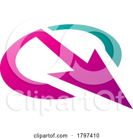 Magenta and Green Arrow Shaped Letter Q Icon by cidepix