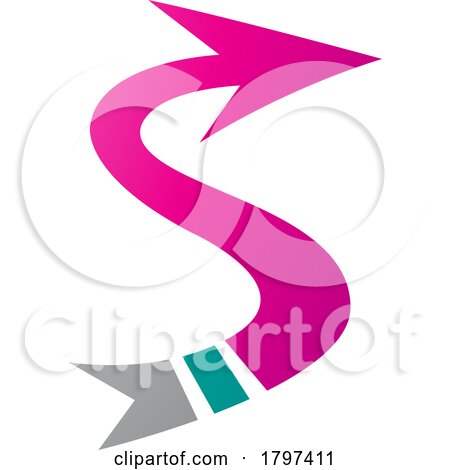 Magenta and Green Arrow Shaped Letter S Icon by cidepix