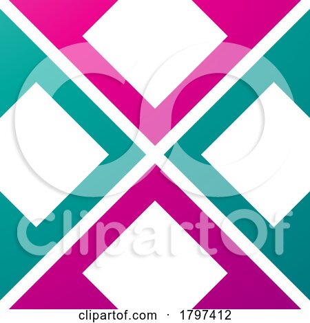 Magenta and Green Arrow Square Shaped Letter X Icon by cidepix