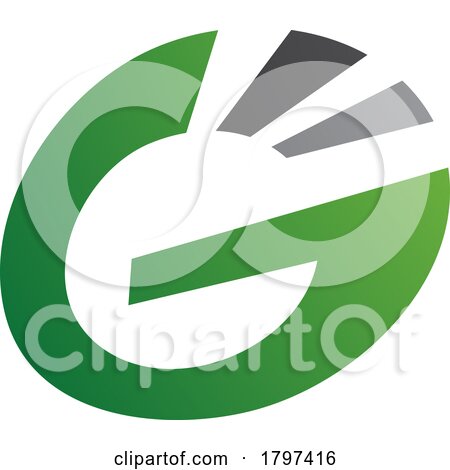 Green and Black Striped Oval Letter G Icon by cidepix