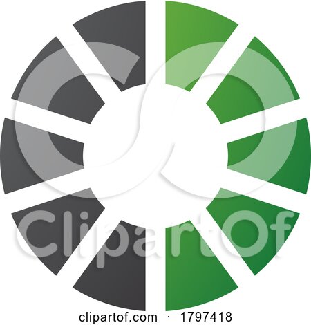 Green and Black Striped Letter O Icon by cidepix