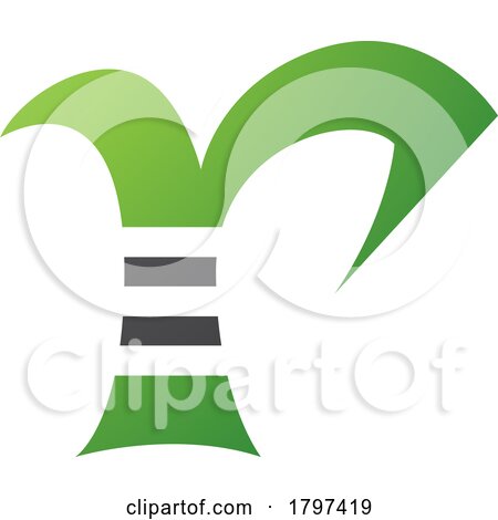 Green and Black Striped Letter R Icon by cidepix