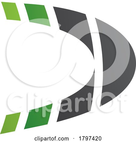 Green and Black Striped Letter D Icon by cidepix