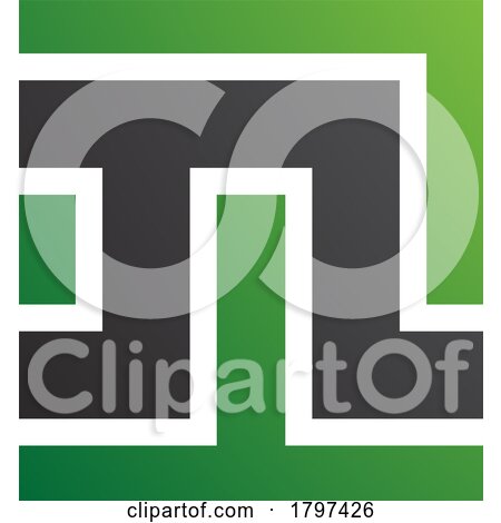 Green and Black Square Shaped Letter N Icon by cidepix