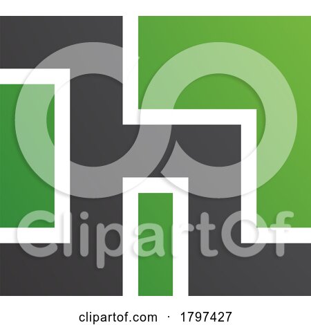 Green and Black Square Shaped Letter H Icon by cidepix