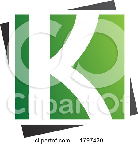 Green and Black Square Letter K Icon by cidepix