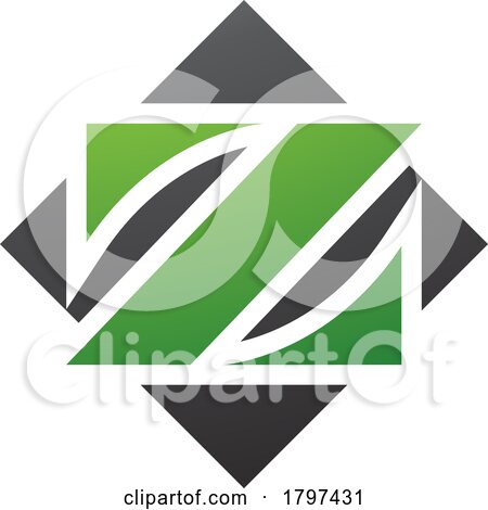 Green and Black Square Diamond Shaped Letter Z Icon by cidepix