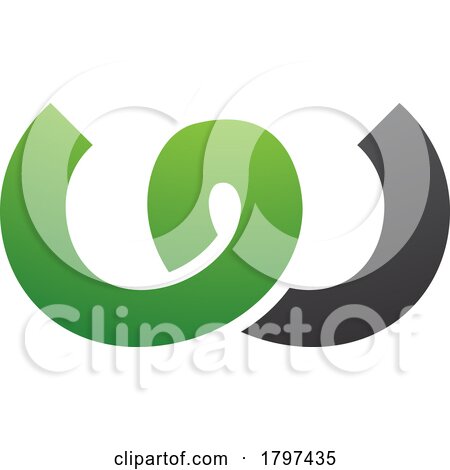 Green and Black Spring Shaped Letter W Icon by cidepix