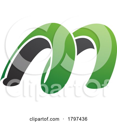 Green and Black Spring Shaped Letter M Icon by cidepix