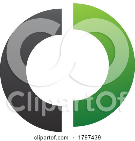Green and Black Split Shaped Letter O Icon by cidepix