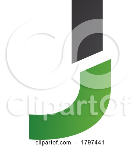 Green and Black Split Shaped Letter J Icon by cidepix