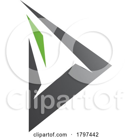 Green and Black Spiky Triangular Letter D Icon by cidepix