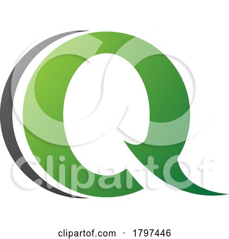 Green and Black Spiky Round Shaped Letter Q Icon by cidepix