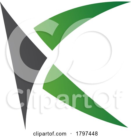 Green and Black Spiky Letter K Icon by cidepix