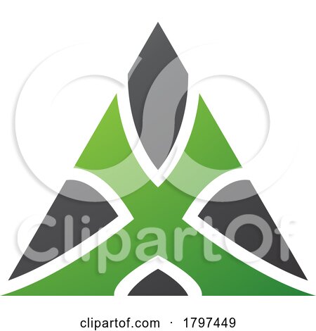 Green and Black Triangle Shaped Letter X Icon by cidepix