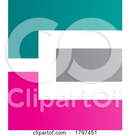 Green Magenta and Grey Rectangular Letter E Icon by cidepix
