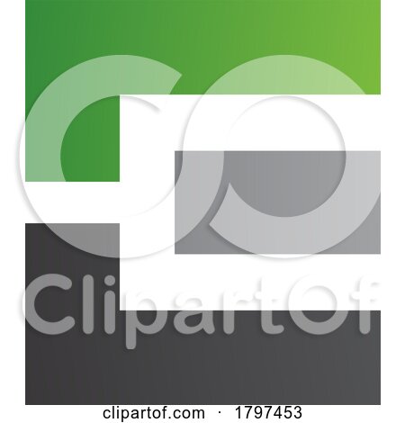 Green Black and Grey Rectangular Letter E Icon by cidepix