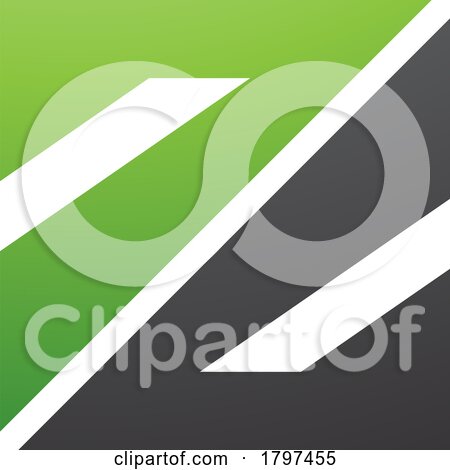 Green and Black Triangular Square Shaped Letter Z Icon by cidepix