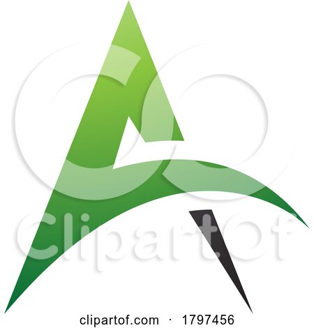 Green and Black Spiky Arch Shaped Letter a Icon by cidepix