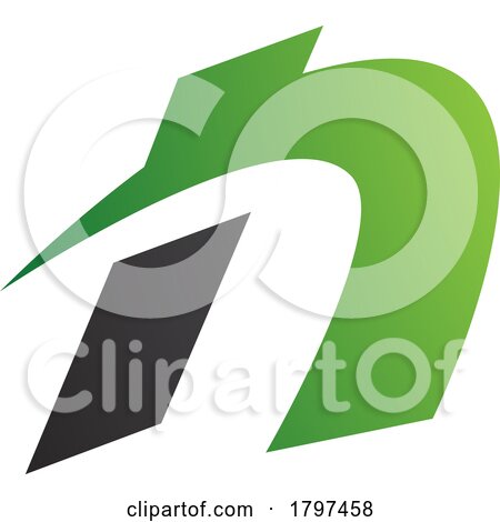 Green and Black Spiky Italic Letter N Icon by cidepix