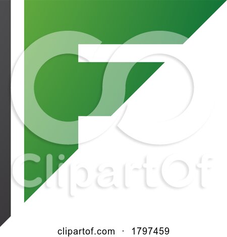 Green and Black Triangular Letter F Icon by cidepix